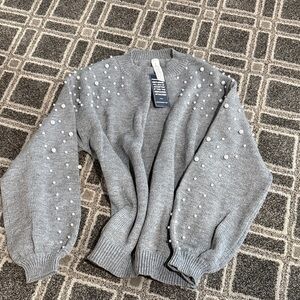 Gray Pearl Embellished Women's Sweater by Blooming Jelly NWT size small